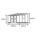 Serre Veranda aluminium anthracite et verre trempé 6,6m² Juliana	