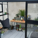 Serre Veranda aluminium anthracite et verre trempé 6,6m² Juliana	
