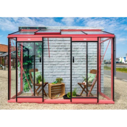 Serre adossée Miccolo 2,46m² en aluminium laqué et verre de sécurité 4mm – ACD