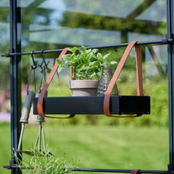 Jardinière déplaçable suspendue en aluminium laqué noir 360mm – Juliana