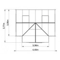 Orangerie La serre d’Hélène 15,79m² aluminium et verre trempé 4mm avec embase – ACD Prestige Live