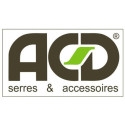 Lucarne de ventilation avec cadre en aluminium laqué RAL et verre martelé pour serres ACD