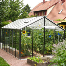 Serre de jardin R305H 11,35m² en aluminium et verre trempé ALULINE – ACD