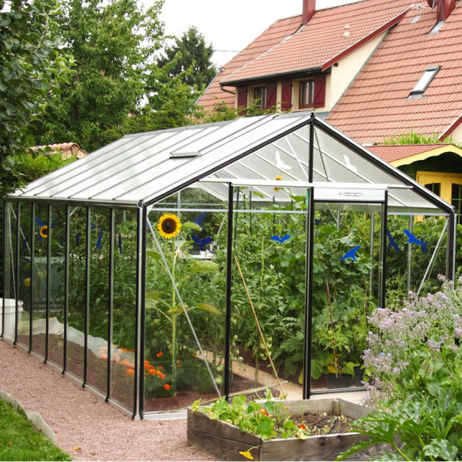 Serre de jardin R305H 11,35m² en aluminium et verre trempé ALULINE – ACD