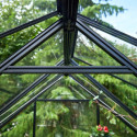 Serre de jardin 3,9m² noire en verre trempé Qube - Halls
