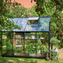 Serre de jardin 5,1m² noire en verre trempé Qube - Halls