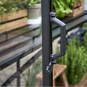 Serre de jardin 6,4m² noire en verre trempé Qube - Halls