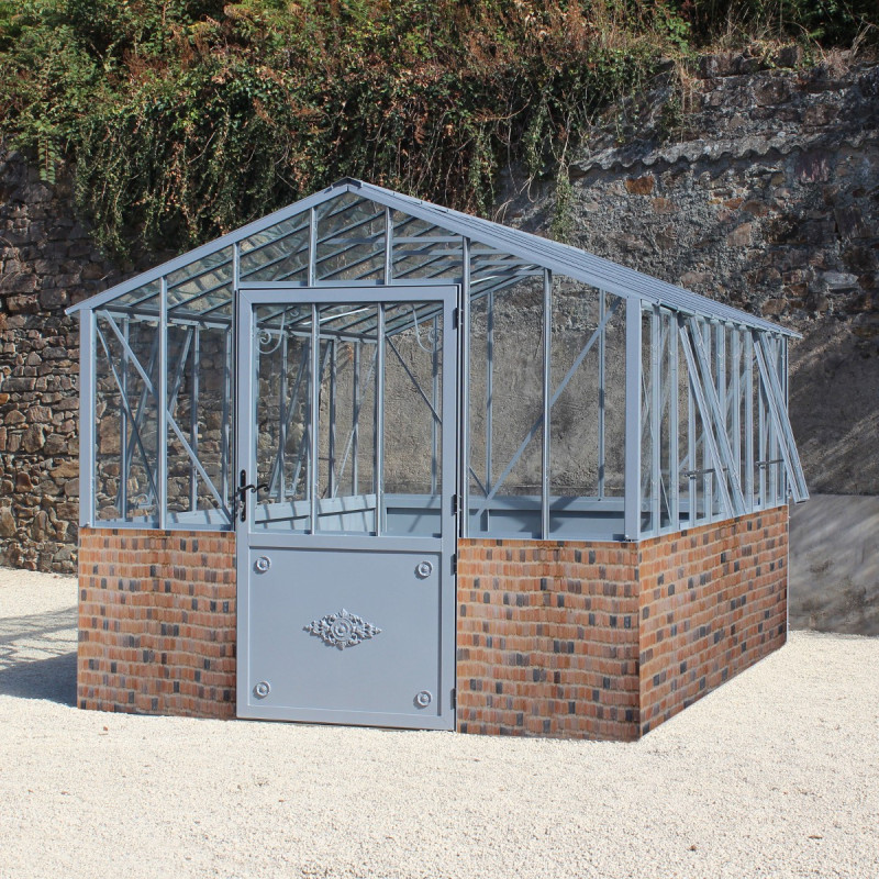 Serre de jardin Classique sur muret 2,75x2,3m en verre trempé - Lams