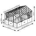 Serre de jardin Classique sur embase 2,75x2,3m en verre trempé - Lams