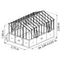 Serre de jardin Classique sur muret 2,75x3,8m en verre trempé - Lams