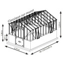 Serre de jardin Classique sur muret 2,75x4,55m en verre trempé - Lams