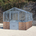 Serre de jardin Classique sur muret 2,75x5,3m en verre trempé - Lams