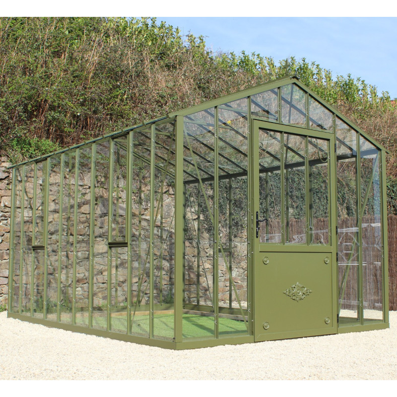 Serre de jardin Authentique sur base 2,75x5,3m en verre trempé - Lams