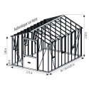 Serre de jardin Authentique sur base 2,75x6,05m en verre trempé - Lams