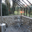 Serre adossée Harmonie Chambord sur muret 2,8x6,05m en verre trempé - Lams