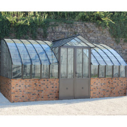 Serre à dos vitré Harmonie Mirabeau sur muret 2,8x3,8m - Lams