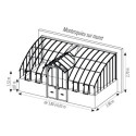 Serre adossée Harmonie Montesquieu sur muret 2,8x5,3m en verre trempé - Lams