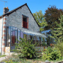 Serre adossée Harmonie Montesquieu sur muret 2,8x6,05m en verre trempé - Lams