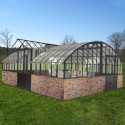 Serre Harmonie Amboise en aluminium et verre trempé 4mm sur muret 5,6x3,8m - Lams