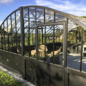 Serre Harmonie Amboise en aluminium et verre trempé 4mm sur embase 5,6x3,8m - Lams