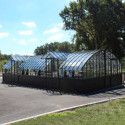 Serre Harmonie Amboise en aluminium et verre trempé 4mm sur embase 5,6x4,55m - Lams