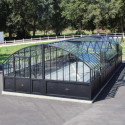 Serre Harmonie Amboise en aluminium et verre trempé 4mm sur embase 5,6x5,3m - Lams