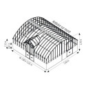 Serre Harmonie Amboise en aluminium et verre trempé 4mm sur muret 5,6x6,05m - Lams