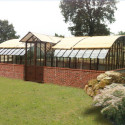 Serre Harmonie Amboise en aluminium et verre trempé 4mm sur muret 5,6x6,05m - Lams