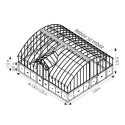 Serre Harmonie Amboise en aluminium et verre trempé 4mm sur embase 5,6x6,05m - Lams