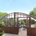Serre Harmonie Amboise en aluminium et verre trempé 4mm sur embase 5,6x6,05m - Lams