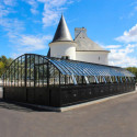 Serre Harmonie Amboise en aluminium et verre trempé 4mm sur embase 5,6x6,05m - Lams