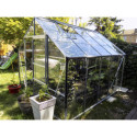 Serre Carvi Merkur 8,10m² en aluminium naturel et verre trempé 3mm + embase incluse - Natura Lams
