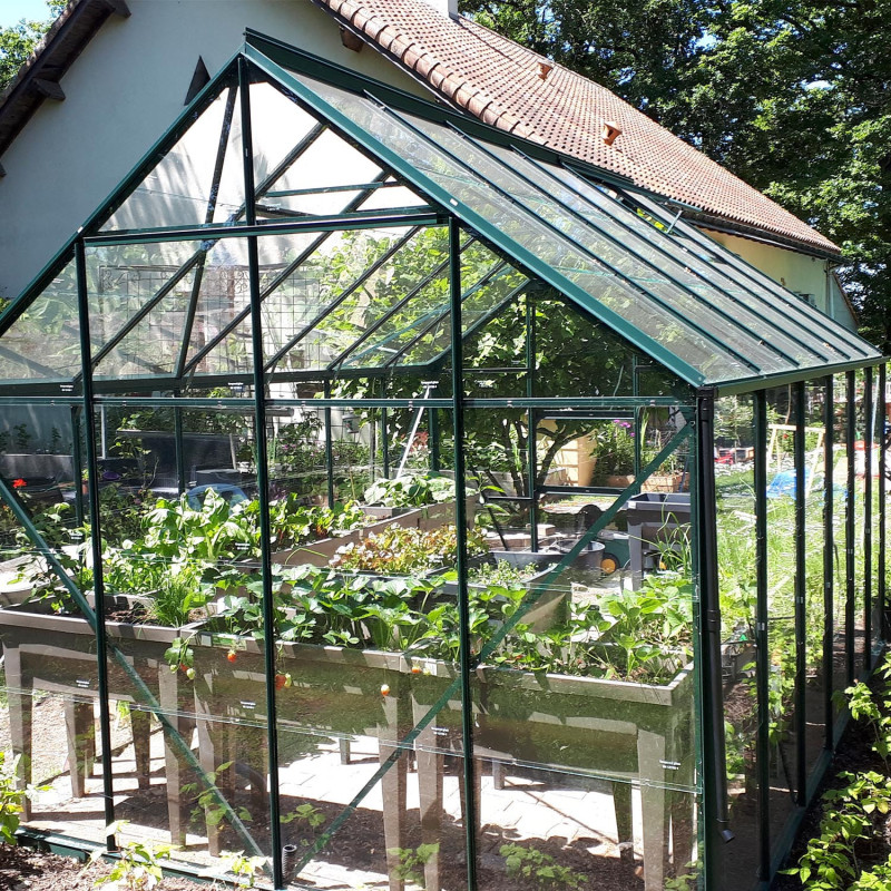 Serre de jardin 8,10m² en aluminium laqué et verre trempé Merkur - Lams