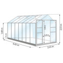 Serre Laurus Uranus 11,45m² en aluminium laqué vert et verre trempé 3mm + embase incluse - Natura Lams