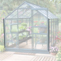 Serre Laurus Uranus 9,85m² en aluminium naturel et verre trempé 3mm + embase incluse - Natura Lams