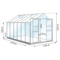 Serre Laurus Uranus 9,85m² en aluminium laqué vert et verre trempé 3mm + embase incluse - Natura Lams