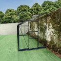 Serre adossée Prima 7,22m² en aluminium anthracite et verre trempé 4mm - Green Protect