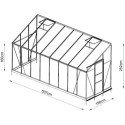 Serre adossée Prima 9,63m² en aluminium anthracite et verre trempé 4mm - Green Protect