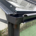 Serre adossée Prima 9,63m² en aluminium anthracite et verre trempé 4mm - Green Protect