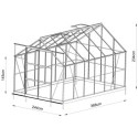 Serre de jardin 8,88m² en aluminium anthracite et verre trempé 4mm - Green Protect