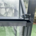 Serre de jardin 10,92m² en aluminium anthracite et verre trempé 4mm - Green Protect