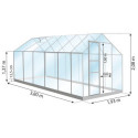 Serre Allium Venus 7,3m² en aluminium laqué gris et verre trempé 3mm + embase incluse - Natura Lams