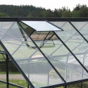 Serre Carvi Merkur 8,10m² en aluminium laqué gris et verre trempé 3mm + embase incluse - Natura Lams