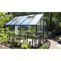 Serre Carvi Merkur 8,10m² en aluminium laqué gris et verre trempé 3mm + embase incluse - Natura Lams