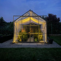 Serre Laurus Uranus 9,85m² en aluminium laqué gris et verre trempé 3mm + embase incluse - Natura Lams