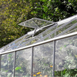 Serre Laurus Uranus 14,65m² en aluminium naturel et verre trempé 3mm + embase incluse - Natura Lams