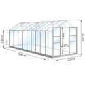 Serre Laurus Uranus 14,65m² en aluminium naturel et verre trempé 3mm + embase incluse - Natura Lams