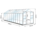 Serre Laurus Uranus 14,65m² en aluminium laqué gris et verre trempé 3mm + embase incluse - Natura Lams