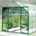 Serre Aloé Diana 8,10m² en aluminium laqué vert et verre trempé 3mm + embase incluse - Natura Lams