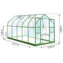 Serre Aloé Diana 8,10m² en aluminium laqué vert et verre trempé 3mm + embase incluse - Natura Lams